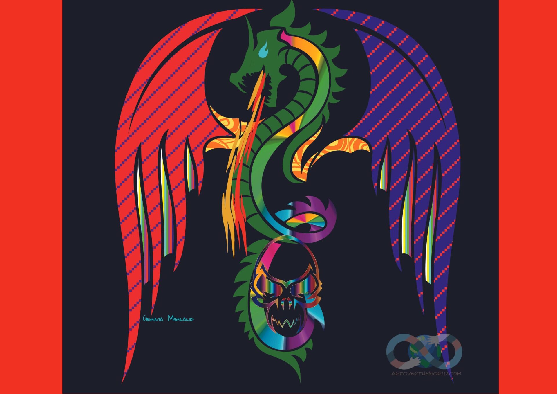 NFT colorfull cobra with skull