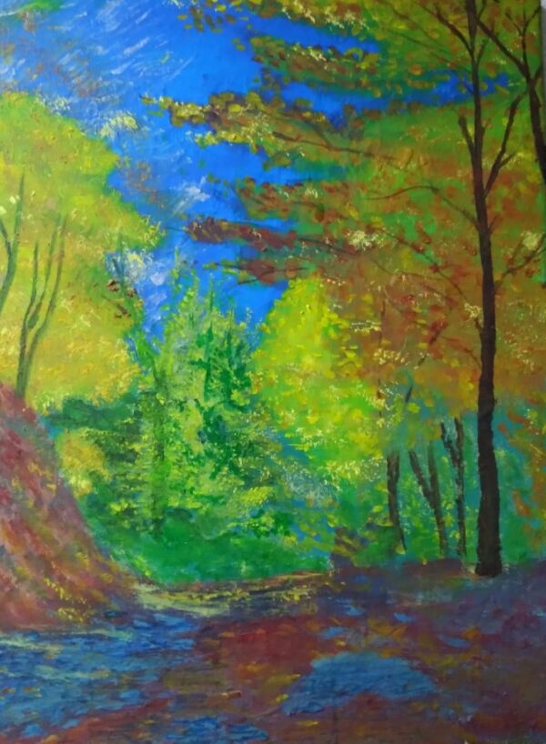 Painting colorful forrest