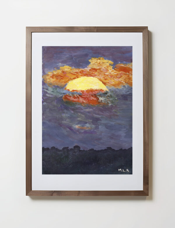 Framed print "Sunset in Africa".
