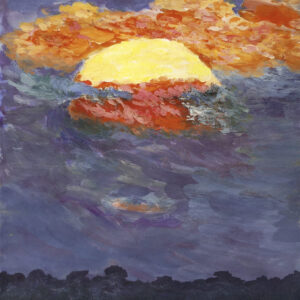 Gouache painting of the sunset.